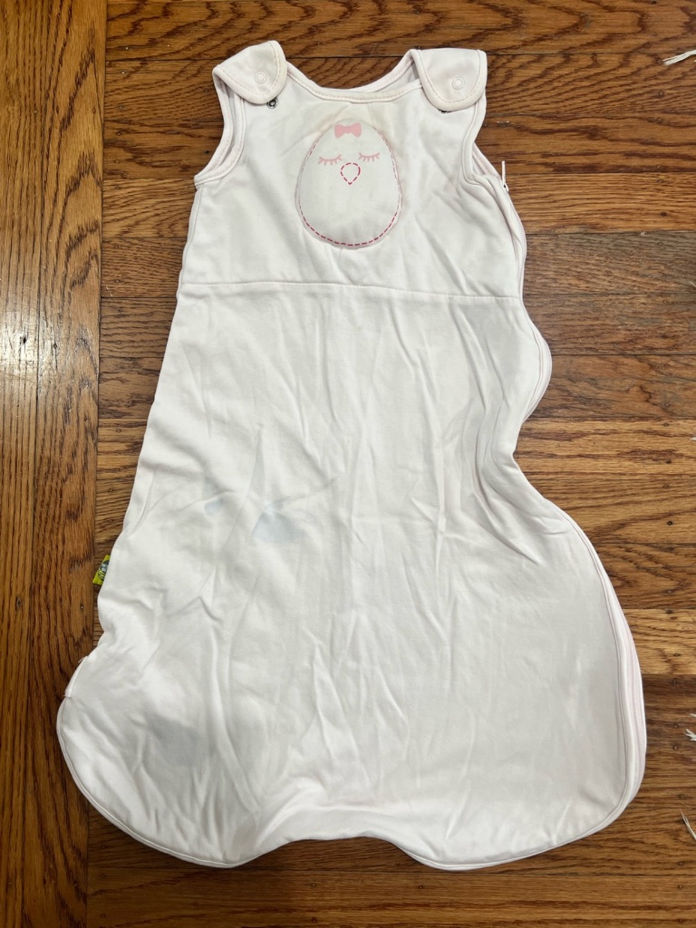 Nested Bean Light Pink Sleep Sack with Embroidered Chick